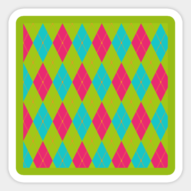 Argyle Retro Pattern Sticker by blueavocado